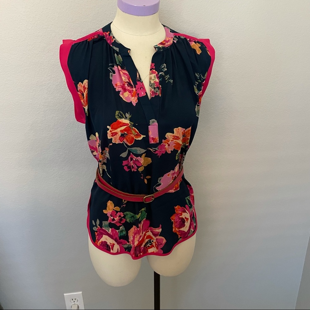 19 Copper blue floral sleeveless top - Picture 5 of 8